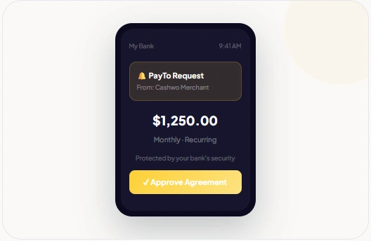 Client approves in their banking app